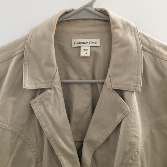 Coldwater Creek Button Down Short Sleeve Cotton/Spandex Blazer Sz 14 w/ Pockets - Picture 2 of 7